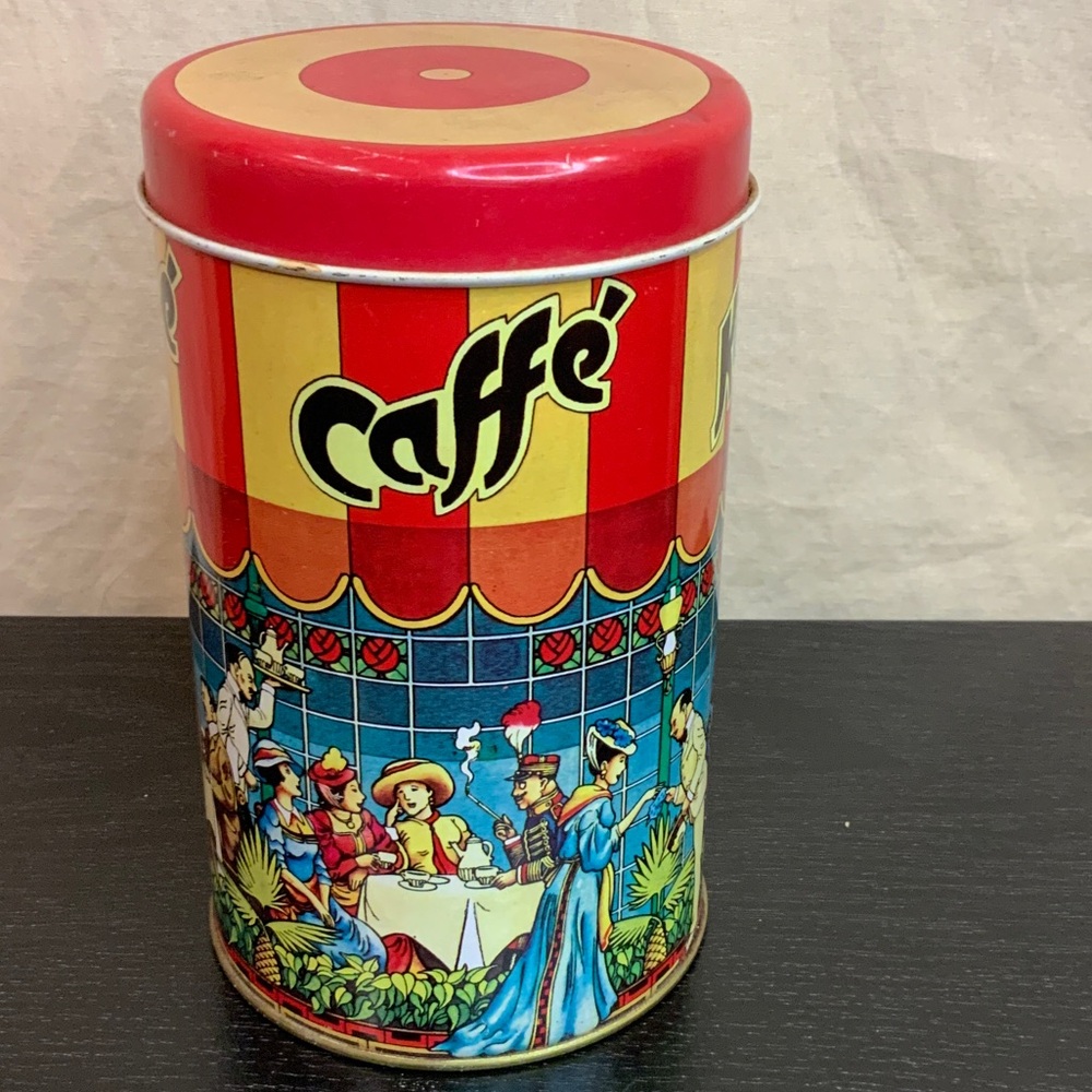 Vintage Caffe’ Kaffee Coffee Rico Graf Tin 7 1/2” x 4 1/4”